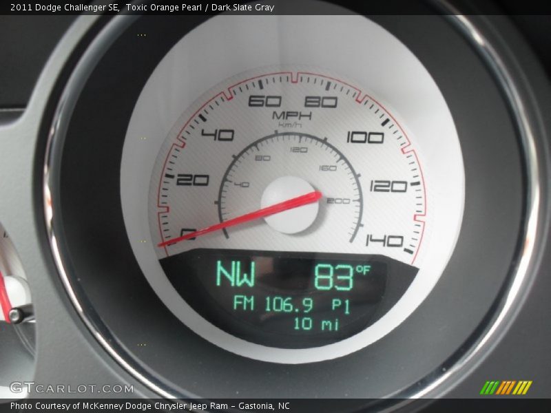 Toxic Orange Pearl / Dark Slate Gray 2011 Dodge Challenger SE