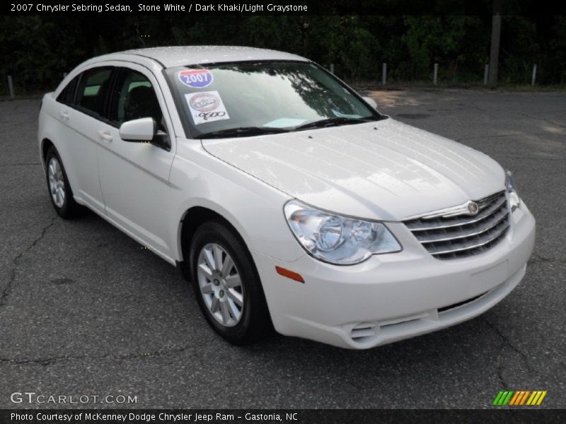 Stone White / Dark Khaki/Light Graystone 2007 Chrysler Sebring Sedan