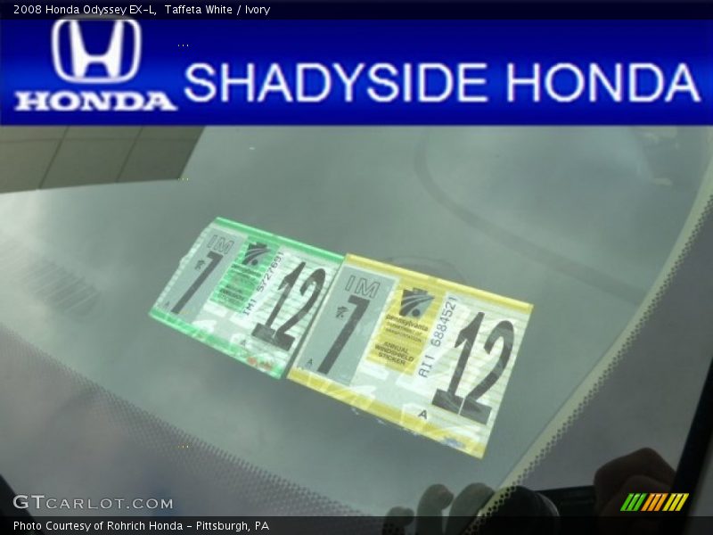 Taffeta White / Ivory 2008 Honda Odyssey EX-L