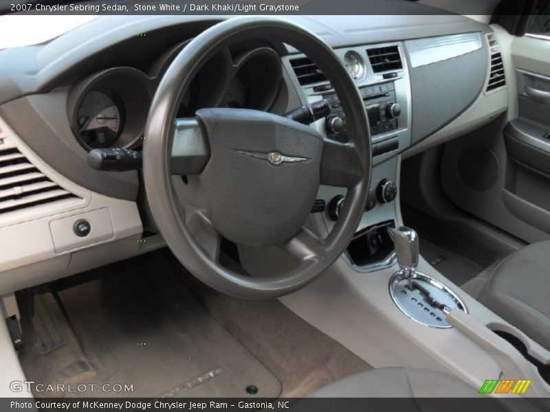 Stone White / Dark Khaki/Light Graystone 2007 Chrysler Sebring Sedan