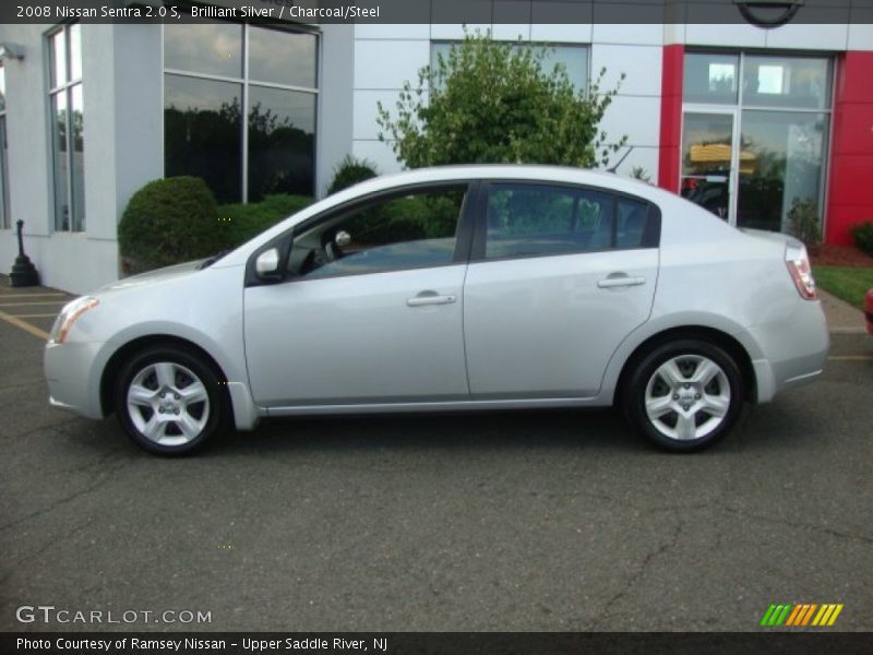 Brilliant Silver / Charcoal/Steel 2008 Nissan Sentra 2.0 S