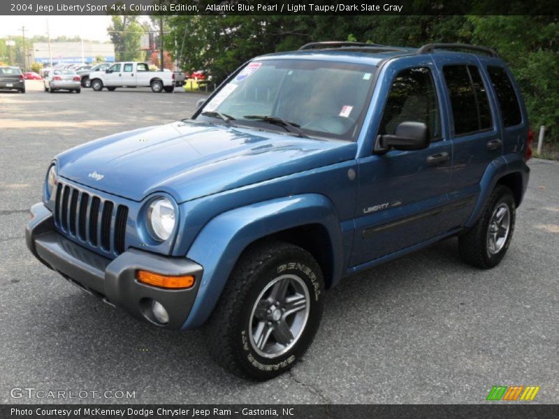 Atlantic Blue Pearl / Light Taupe/Dark Slate Gray 2004 Jeep Liberty Sport 4x4 Columbia Edition