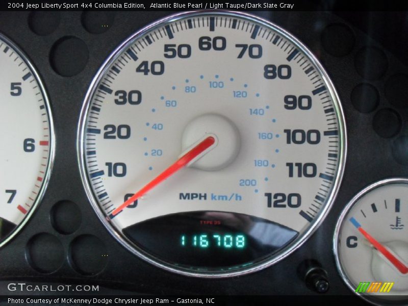Atlantic Blue Pearl / Light Taupe/Dark Slate Gray 2004 Jeep Liberty Sport 4x4 Columbia Edition