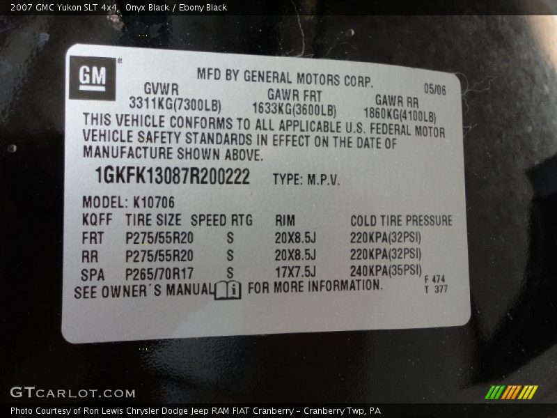 Onyx Black / Ebony Black 2007 GMC Yukon SLT 4x4