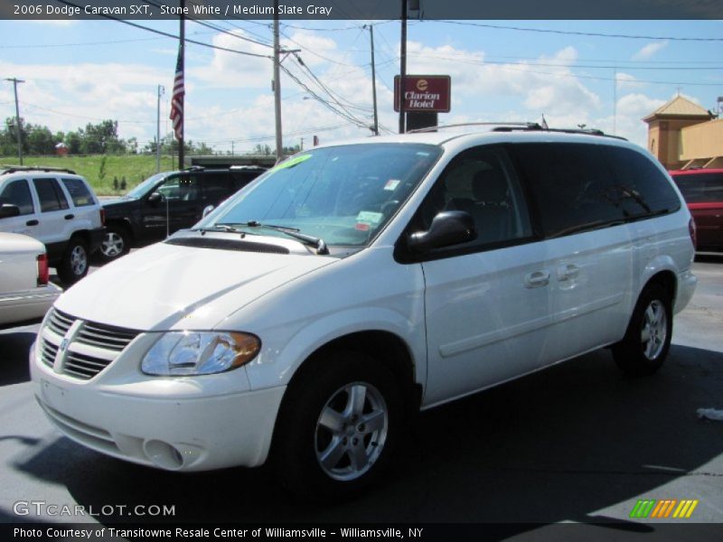 Stone White / Medium Slate Gray 2006 Dodge Caravan SXT