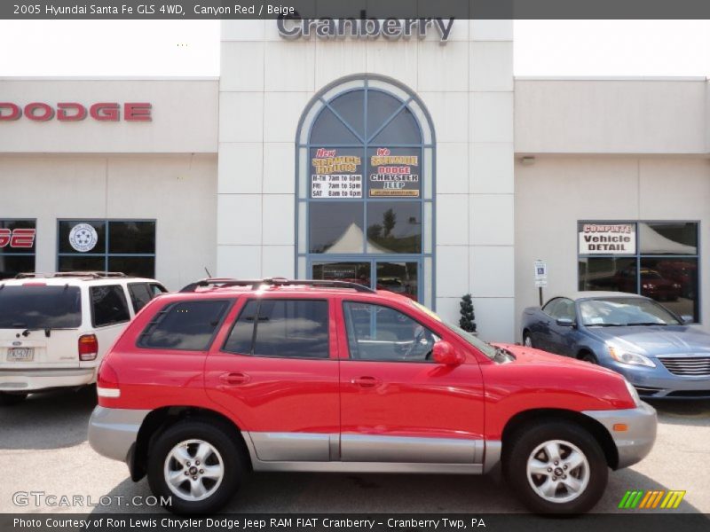 Canyon Red / Beige 2005 Hyundai Santa Fe GLS 4WD