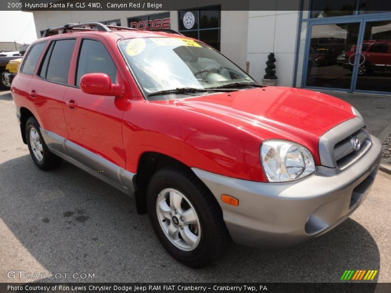 Canyon Red / Beige 2005 Hyundai Santa Fe GLS 4WD