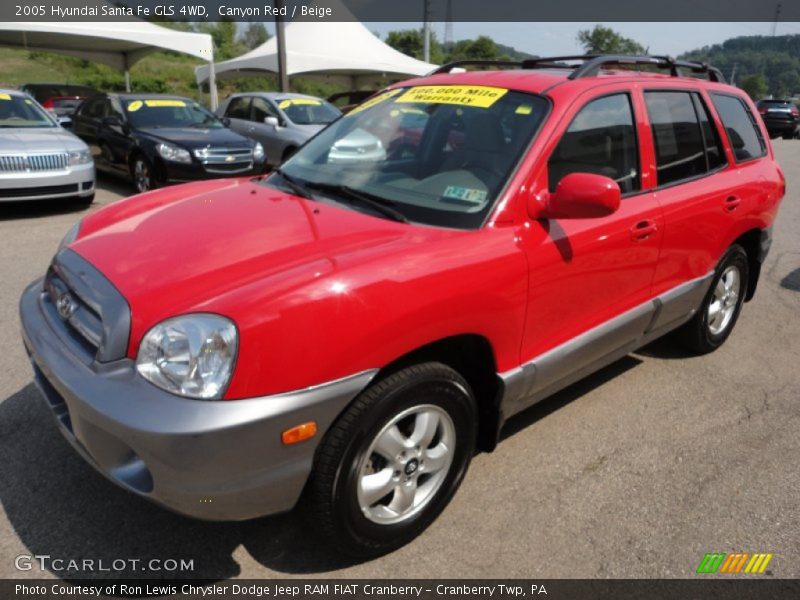 Canyon Red / Beige 2005 Hyundai Santa Fe GLS 4WD