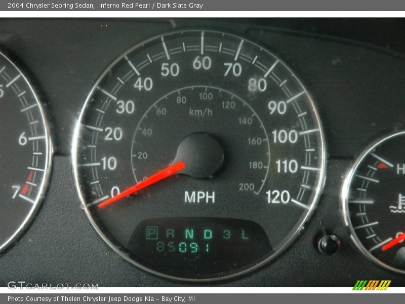 Inferno Red Pearl / Dark Slate Gray 2004 Chrysler Sebring Sedan