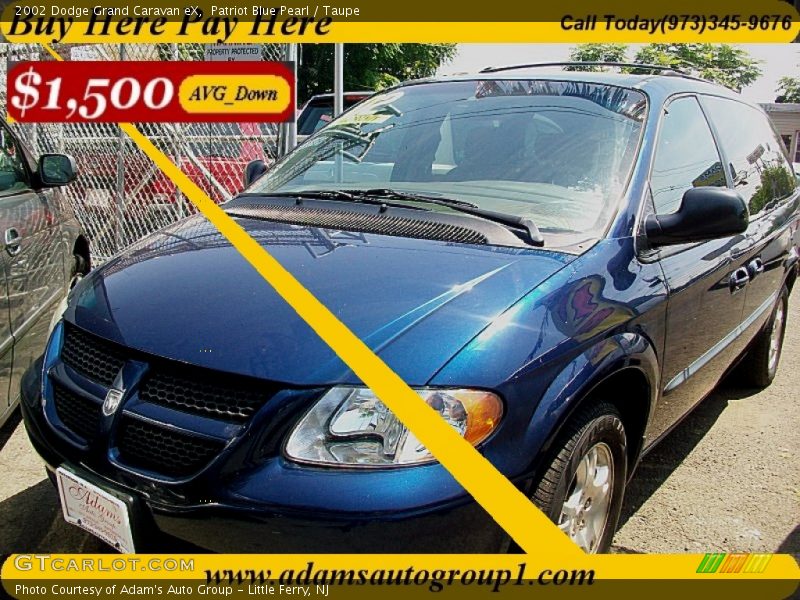 Patriot Blue Pearl / Taupe 2002 Dodge Grand Caravan eX