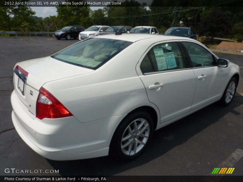 White Suede / Medium Light Stone 2012 Ford Fusion SEL V6 AWD