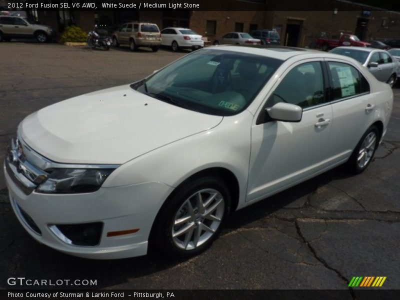 White Suede / Medium Light Stone 2012 Ford Fusion SEL V6 AWD