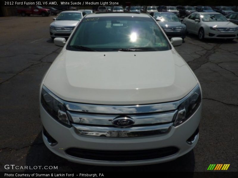 White Suede / Medium Light Stone 2012 Ford Fusion SEL V6 AWD