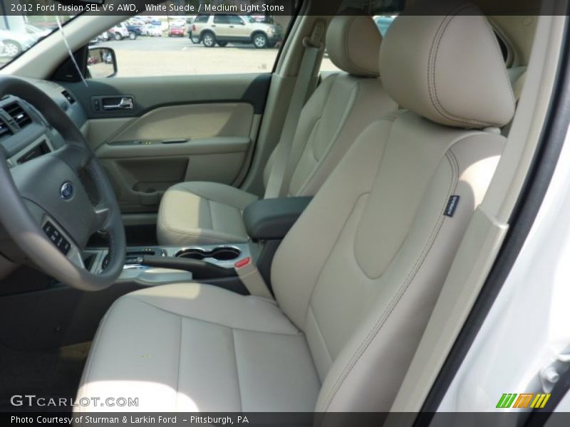 White Suede / Medium Light Stone 2012 Ford Fusion SEL V6 AWD