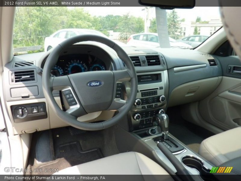 White Suede / Medium Light Stone 2012 Ford Fusion SEL V6 AWD
