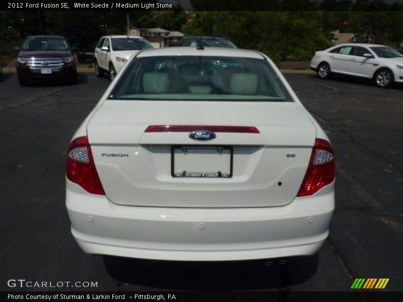 White Suede / Medium Light Stone 2012 Ford Fusion SE