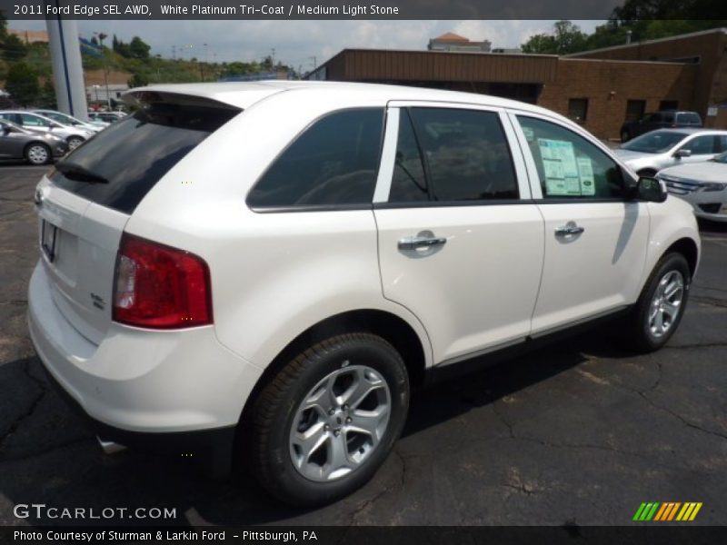 White Platinum Tri-Coat / Medium Light Stone 2011 Ford Edge SEL AWD