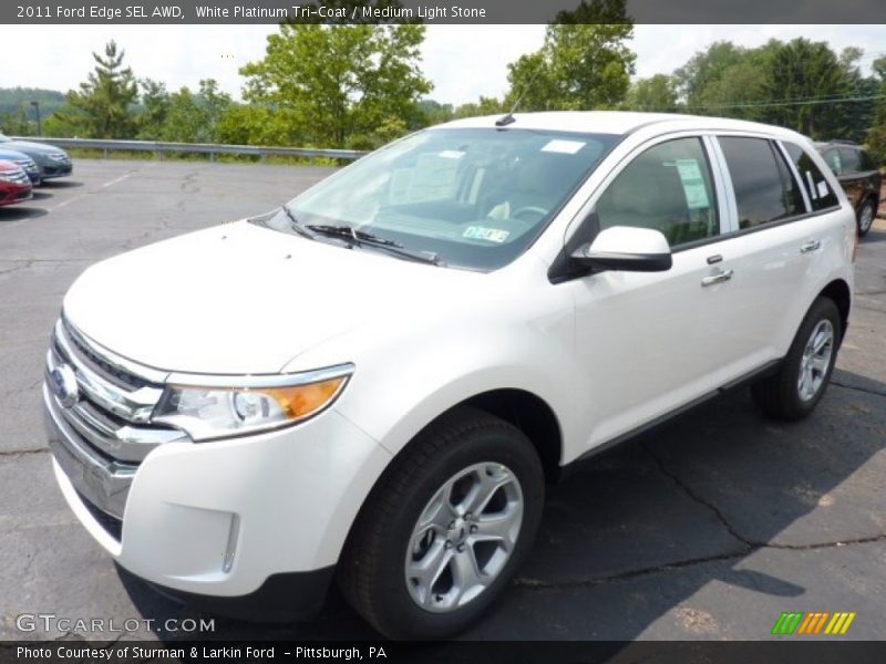 White Platinum Tri-Coat / Medium Light Stone 2011 Ford Edge SEL AWD