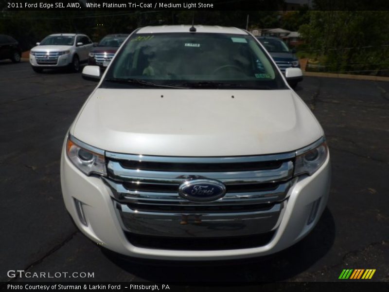White Platinum Tri-Coat / Medium Light Stone 2011 Ford Edge SEL AWD