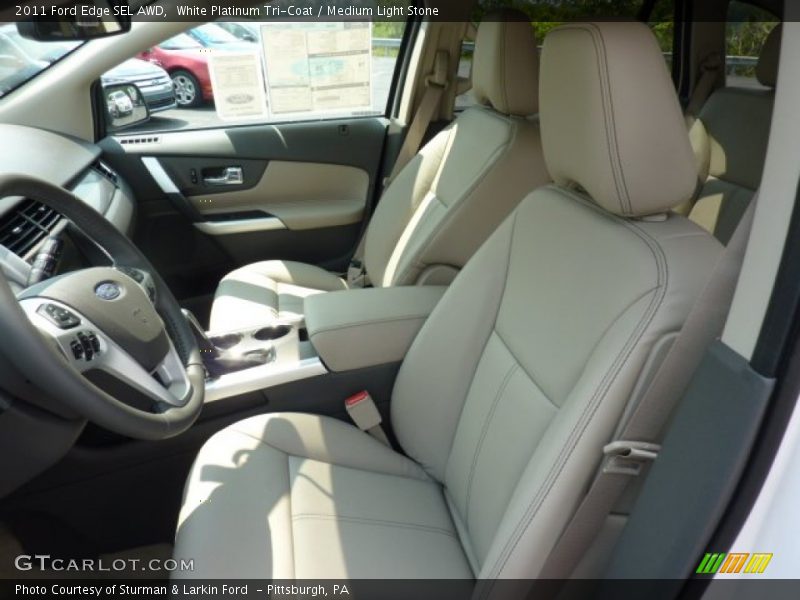 White Platinum Tri-Coat / Medium Light Stone 2011 Ford Edge SEL AWD