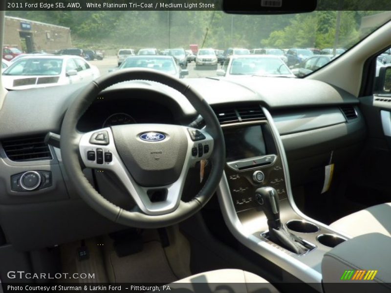 White Platinum Tri-Coat / Medium Light Stone 2011 Ford Edge SEL AWD