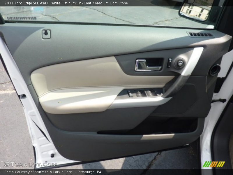 White Platinum Tri-Coat / Medium Light Stone 2011 Ford Edge SEL AWD
