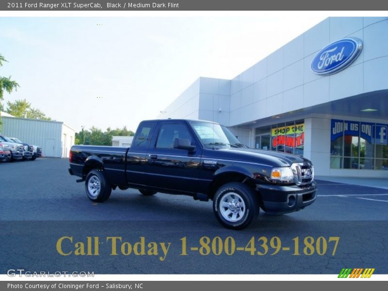 Black / Medium Dark Flint 2011 Ford Ranger XLT SuperCab