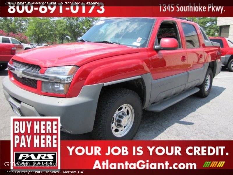 Victory Red / Graphite 2002 Chevrolet Avalanche 4WD