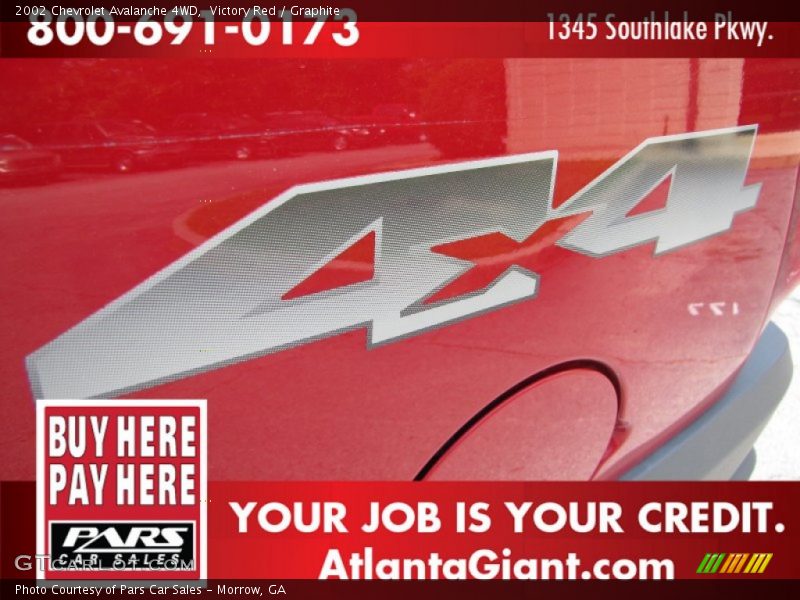Victory Red / Graphite 2002 Chevrolet Avalanche 4WD