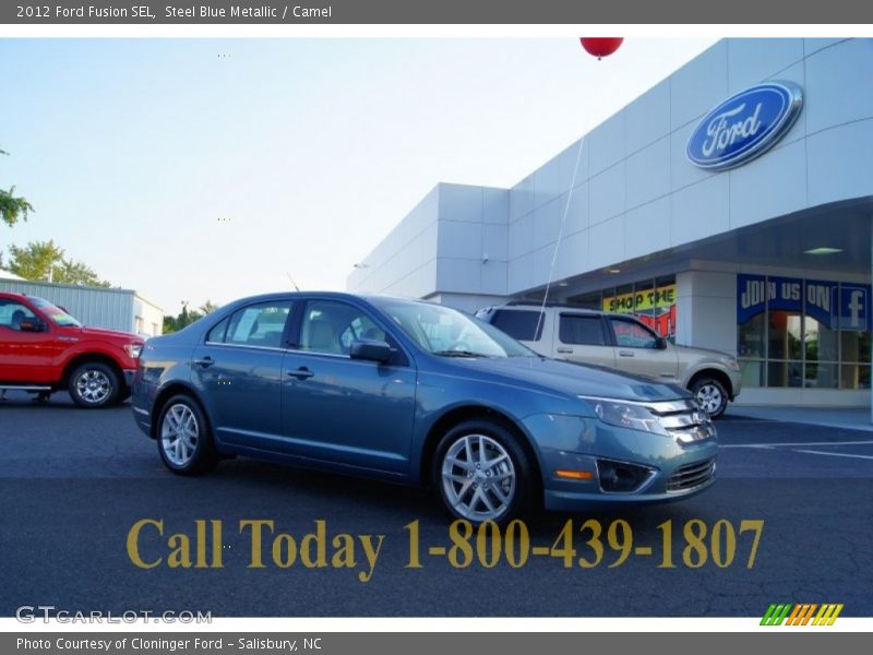 Steel Blue Metallic / Camel 2012 Ford Fusion SEL
