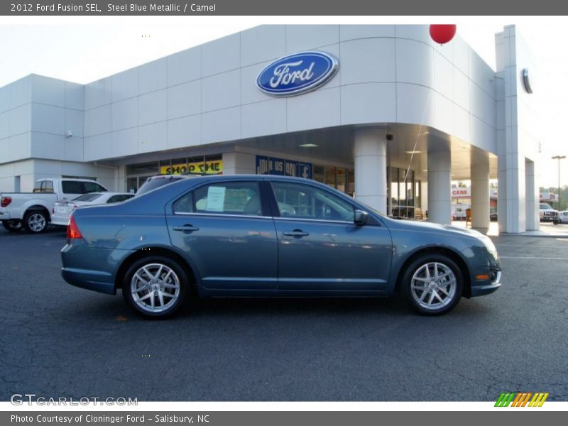Steel Blue Metallic / Camel 2012 Ford Fusion SEL