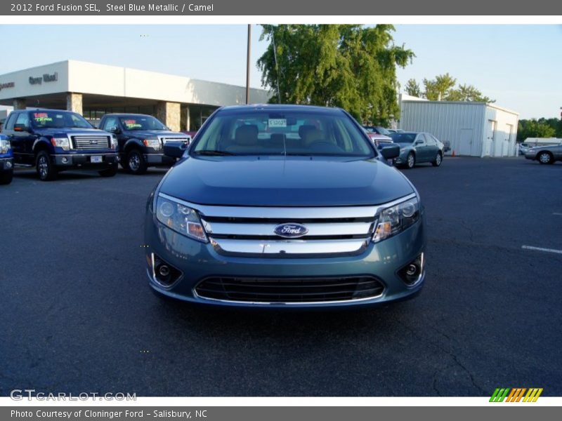 Steel Blue Metallic / Camel 2012 Ford Fusion SEL