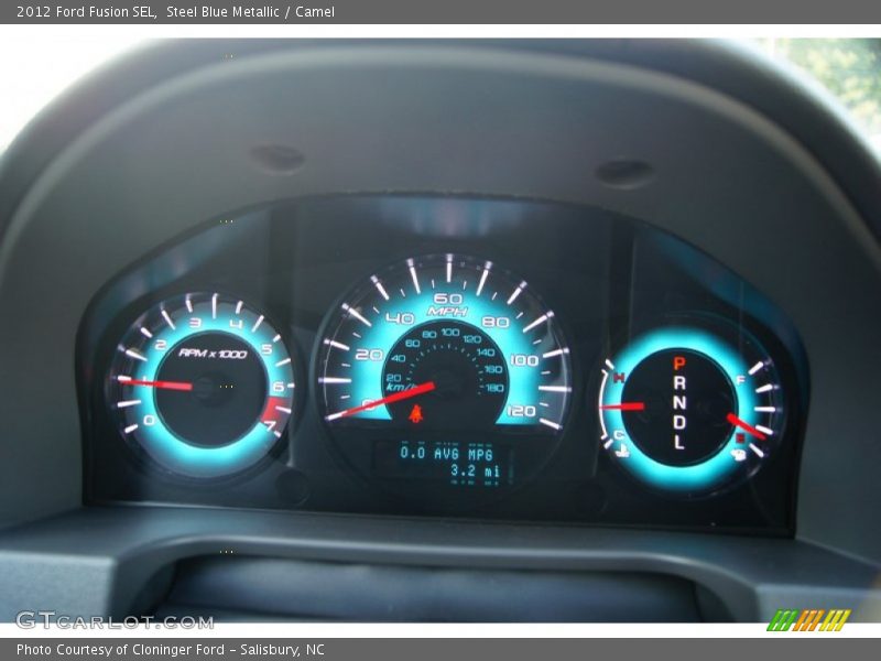 Steel Blue Metallic / Camel 2012 Ford Fusion SEL