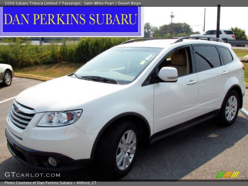 Satin White Pearl / Desert Beige 2009 Subaru Tribeca Limited 7 Passenger