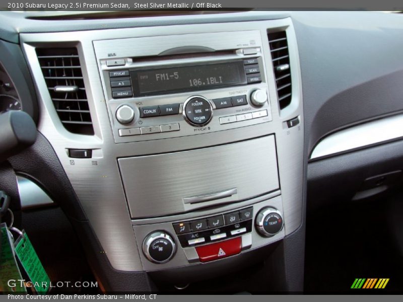 Controls of 2010 Legacy 2.5i Premium Sedan