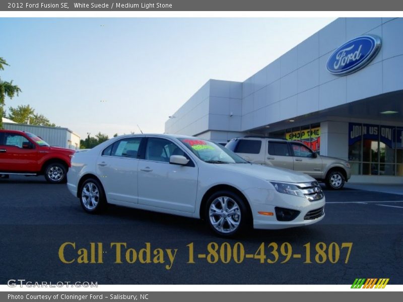 White Suede / Medium Light Stone 2012 Ford Fusion SE