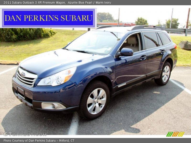 Azurite Blue Pearl / Warm Ivory 2011 Subaru Outback 3.6R Premium Wagon