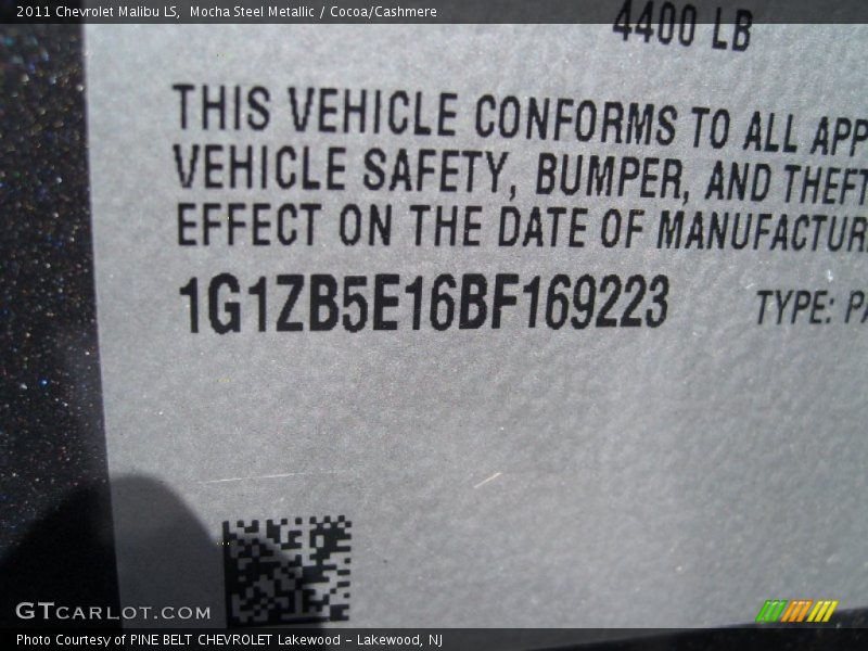 Mocha Steel Metallic / Cocoa/Cashmere 2011 Chevrolet Malibu LS