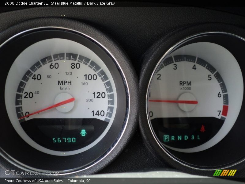 Steel Blue Metallic / Dark Slate Gray 2008 Dodge Charger SE