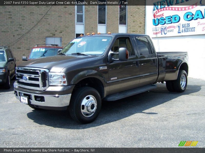 Dark Stone Metallic / Tan 2007 Ford F350 Super Duty Lariat Crew Cab 4x4 Dually