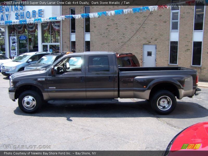 Dark Stone Metallic / Tan 2007 Ford F350 Super Duty Lariat Crew Cab 4x4 Dually