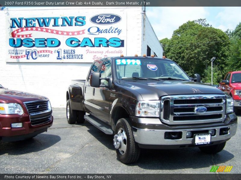 Dark Stone Metallic / Tan 2007 Ford F350 Super Duty Lariat Crew Cab 4x4 Dually