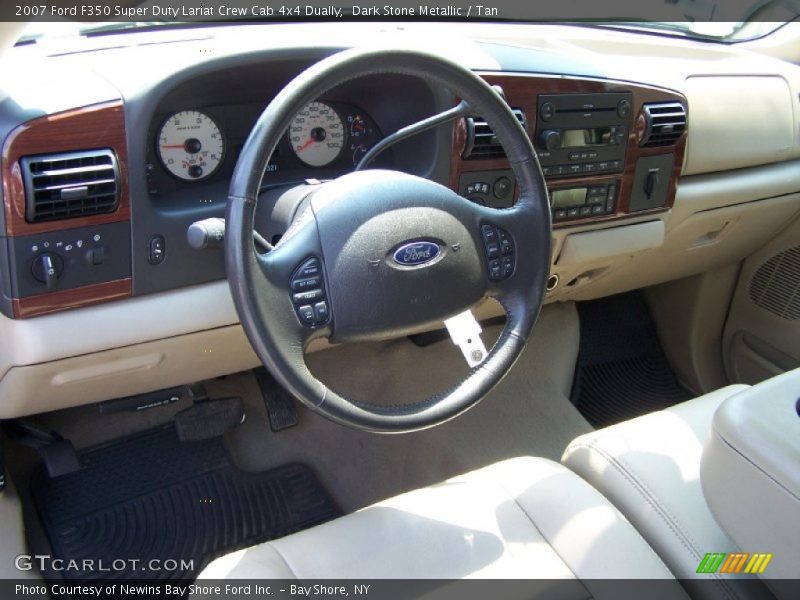 Dark Stone Metallic / Tan 2007 Ford F350 Super Duty Lariat Crew Cab 4x4 Dually