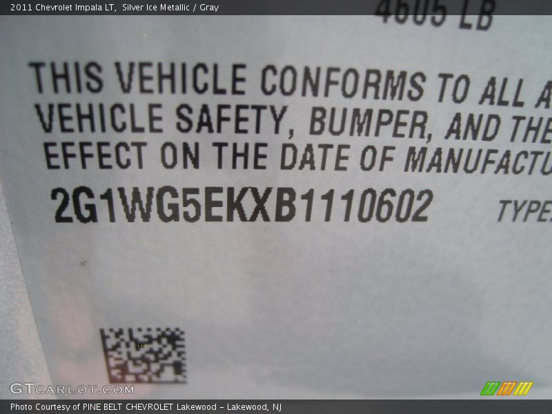 Silver Ice Metallic / Gray 2011 Chevrolet Impala LT