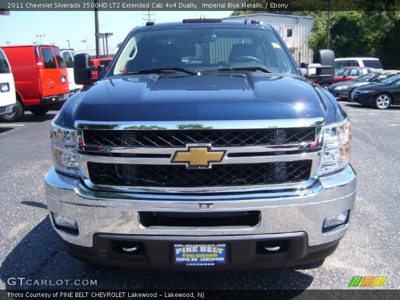 Imperial Blue Metallic / Ebony 2011 Chevrolet Silverado 3500HD LTZ Extended Cab 4x4 Dually