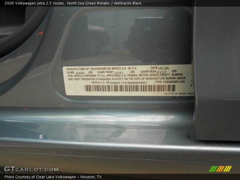 North Sea Green Metallic / Anthracite Black 2006 Volkswagen Jetta 2.5 Sedan