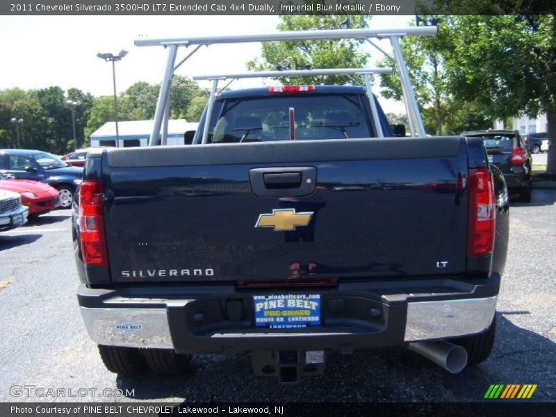 Imperial Blue Metallic / Ebony 2011 Chevrolet Silverado 3500HD LTZ Extended Cab 4x4 Dually