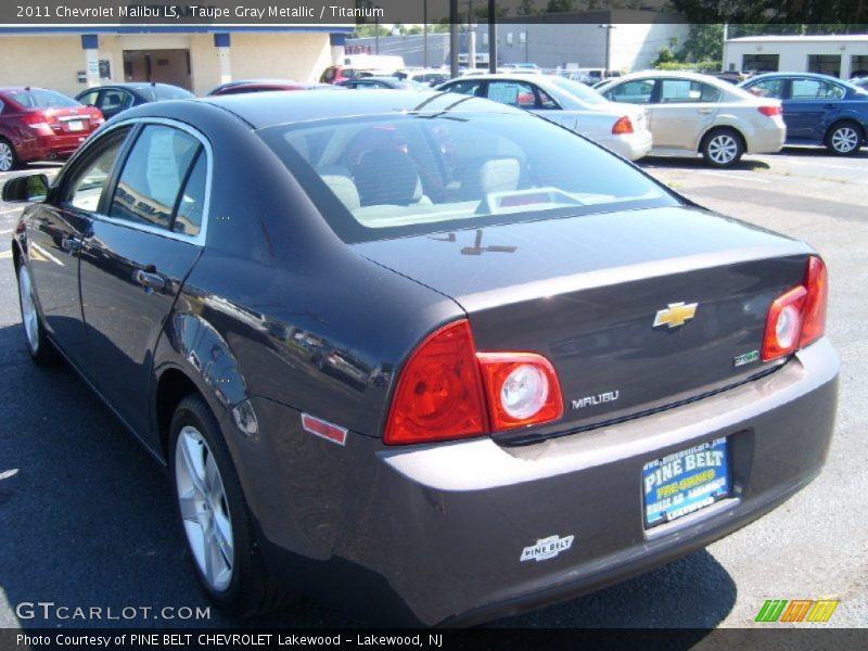 Taupe Gray Metallic / Titanium 2011 Chevrolet Malibu LS