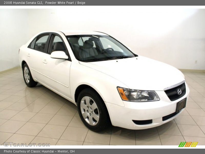 Powder White Pearl / Beige 2008 Hyundai Sonata GLS
