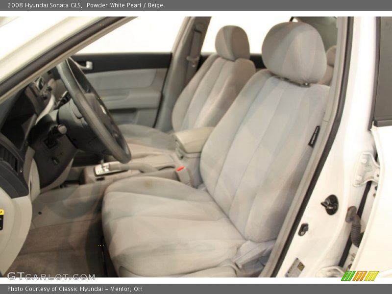 Powder White Pearl / Beige 2008 Hyundai Sonata GLS